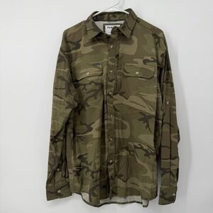 Poncho The Torcaza Shirt Mens Medium Button Up Long Sleeve Camo Regular Fit